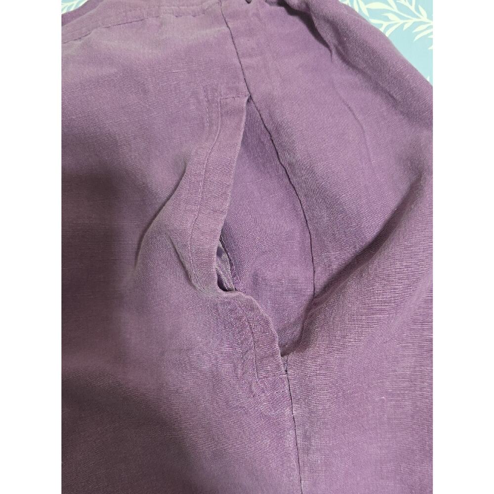 Dress Barn Women Sz 16W Purple Silk-Linen Pockets Highrise Lightweight Pants - Picture 5 of 10